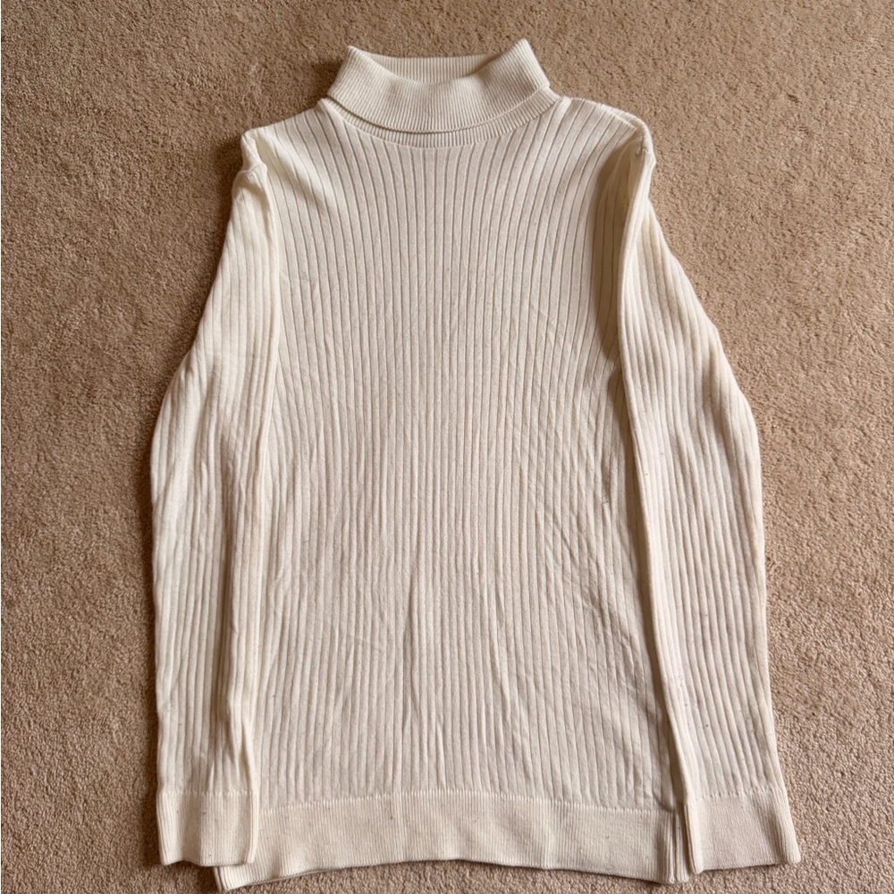 Elegant Cream Boohooman Turtleneck Sweater